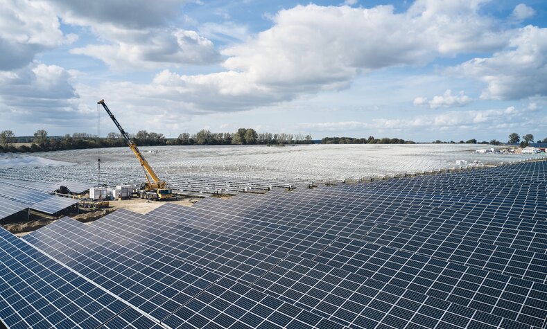 The solar park at Gaarz in Mecklenburg-Western Pomerania.