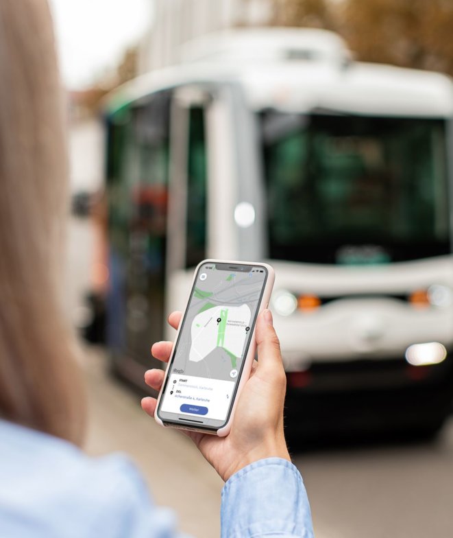 A shuttle bus can easily be requested via app.
