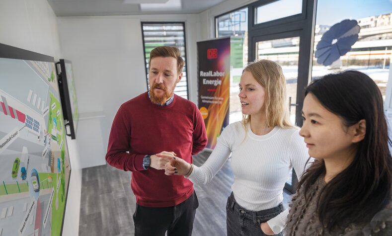 Der Showroom visualisiert die Daten- und Energieflüsse und  lädt zum vernetzen ein.