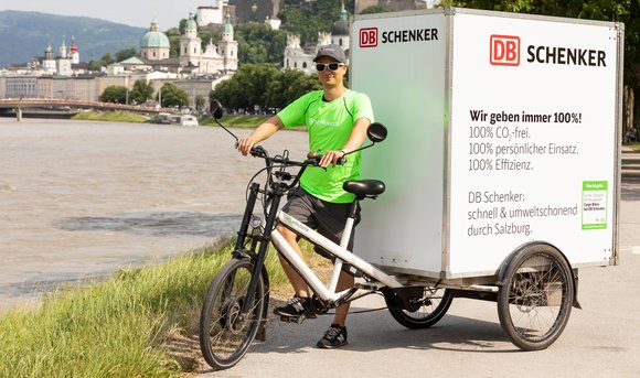 DB Schenker's cargo bikes are also in operation in Austria, like here inSalzburg.