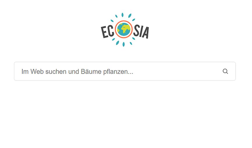 Die grüne Suchmaschine Ecosia.