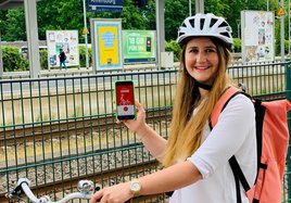Am Zukunftsbahnhof in Ahrensburg kann mit der DB Rad+ App Guthaben erradelt werden.