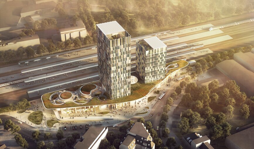 Der barrierefreie Neubau wird bis 2027 fertiggestellt und erhält ein begrüntes und begehbares Dach.