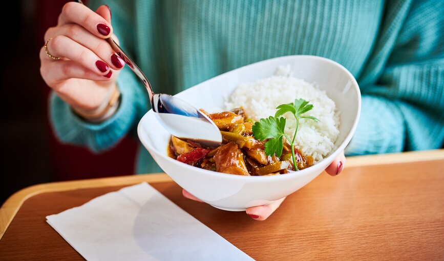 Vegane Gerichte im Bordbistro