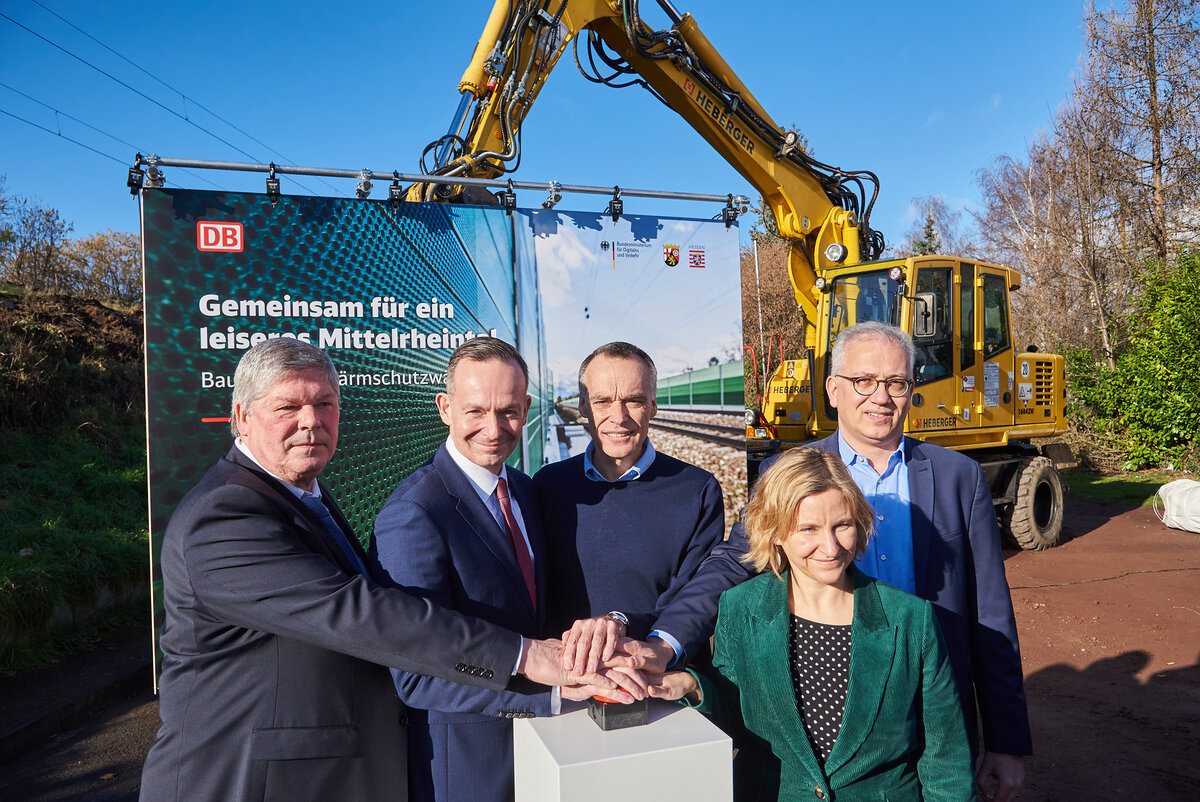 Startschuss für Bau von Lärmschutzwänden im Mittelrheintal. | © DB AG / Stefan Wildhirt