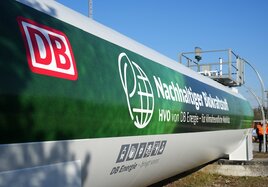 Eine Biogastankstelle der Deutschen Bahn in München.