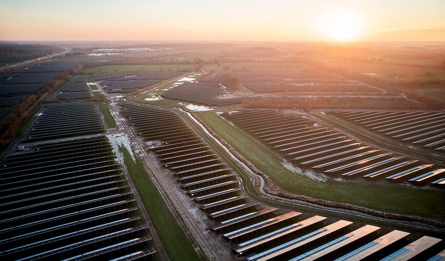 Solaranlage in Wasbek aus Vogelperspektive