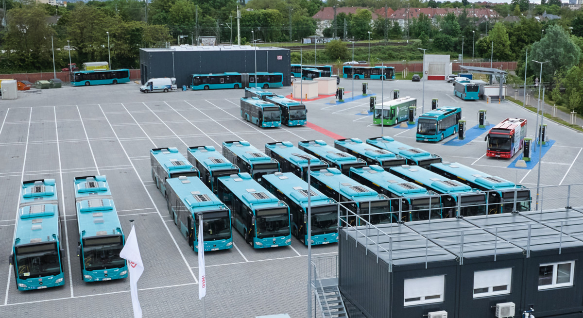 Busbetriebshof  für E-Busse von DB Regio in Frankfurt am Main | © DB Regio AG/Benjamin Kedziora