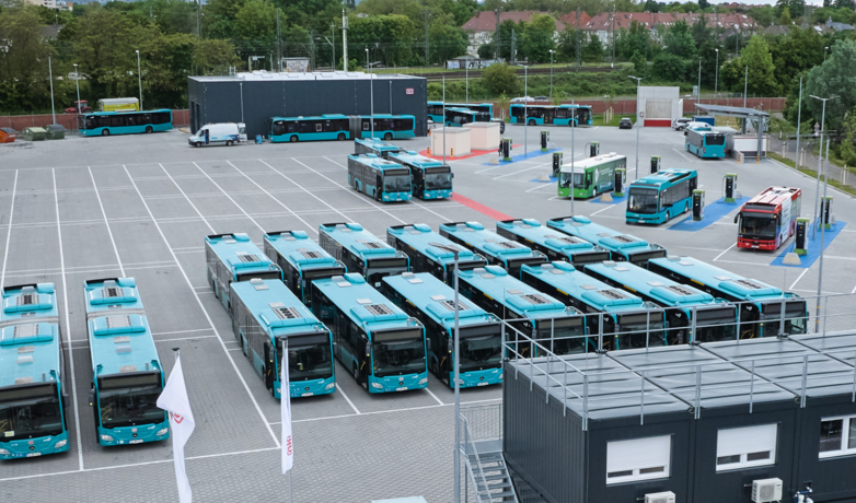 Busbetriebshof  für E-Busse von DB Regio in Frankfurt am Main | © DB Regio AG/Benjamin Kedziora