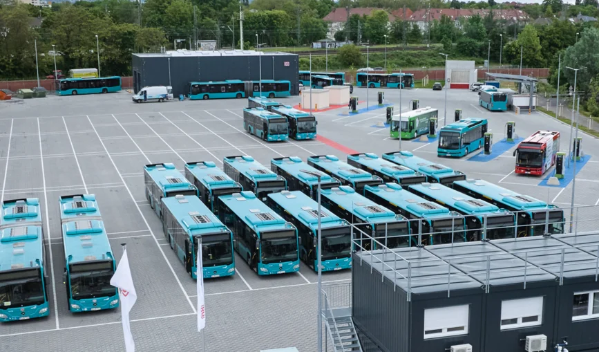 Deutsche Bahn Betriebshof für EBusse in Frankfurt