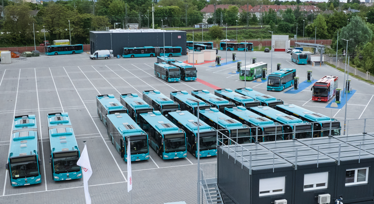 Busbetriebshof  für E-Busse von DB Regio in Frankfurt am Main