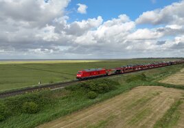 Sylt Shuttle auf dem Weg nach Sylt 