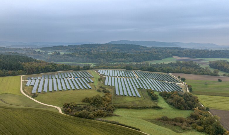 Solarpark Aach aus der Vogelperspektive | © EnBW / Fotograf: Ingo Rack