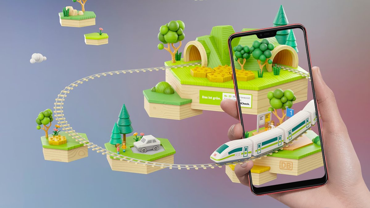 Mit der Umwelt-Rallye die virtuelle Miniaturwelt der DB und ihr grünen Maßnahmen entdecken.