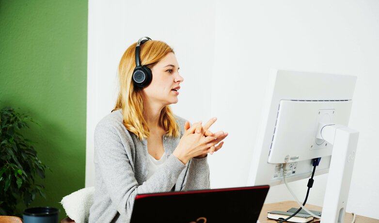 Eine Videokonferenz im Home Office. | © DB AG / Dominic Dupont