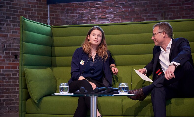 "Fridays for Future" activist Luisa Neubauer at the DB Umweltforum 2019.