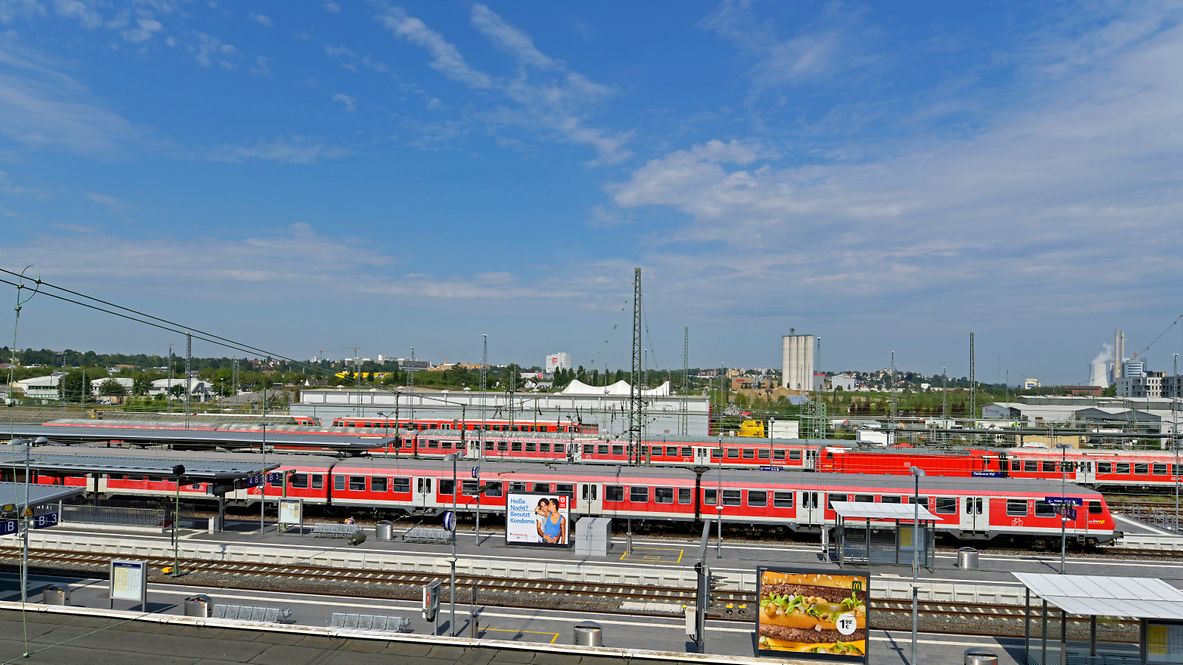 Bahnhof Heilbronn aus der Vogelperspektive