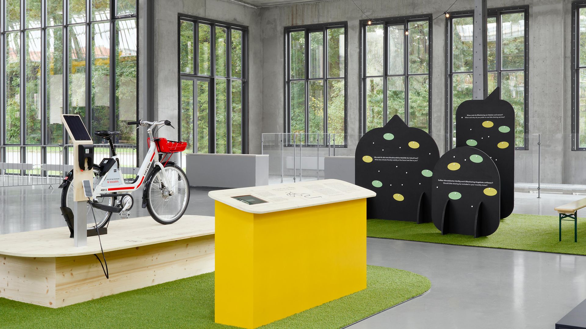 Ausstellungsfläche der Ausstellung zu Call a Bike in München