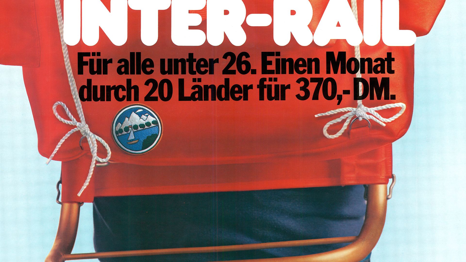 Historisches Werbeplakat der Deutschen Bundesbahn, Werbung für Interrail