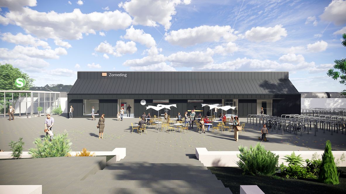 Planungsgrafik des Bahnhofs Zornediing