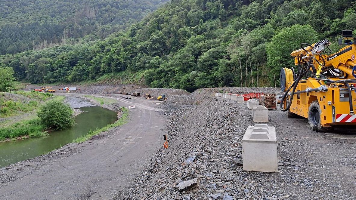Baustelle an der Ahrtalbahn