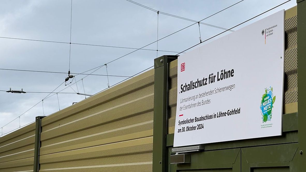 Nahaufnahme einer Lärmschutzwand in Löhne