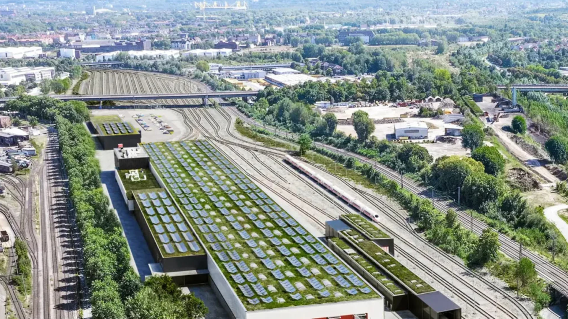 Visualisierung des geplanten ICE-Werks in Dortmund