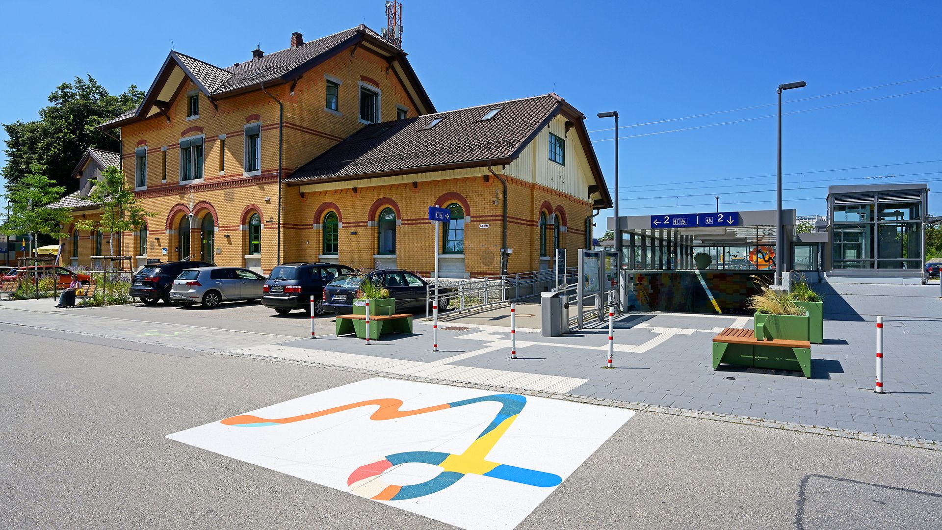 Bahnhofsvorplatz in Wangen (Allgäu)